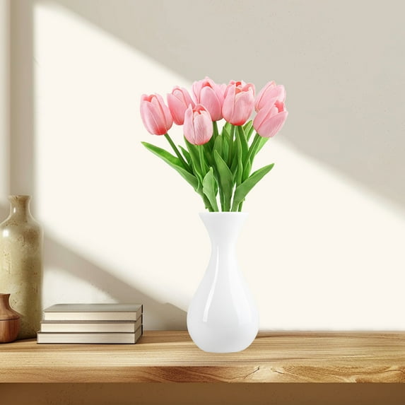 GFHFHITJ Christmas Table Decor,10Pcs Artificial Flowers,Tulip Silk Fake Flowers for Mother's Day Easter Valentine’s Day Gifts In Bulks Home Kitchen Wedding Decorations,Christmas Gifts for Women