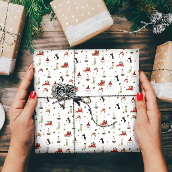 GFHFHITJ Christmas Wrapping Paper 6 Sheets Christmas Paper for Gift Wrapping Holiday Folded Flat Paper for Gifts Diy Crafts Christmas Gifts