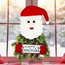 GFHFHITJ Christmas Wreath Outdoor,Christmas Wreath, Prelit Christmas Wreath with Lights, Small Artificial Xmas Wreath ,Winter Snowflake Christmas Wreath for Door Hanging