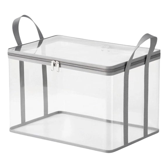 GFHFHITJ Clear Storage Bins with Lids, Massive Capacity Clear Bag with Reinforced Handles & Zipper, Stackable Moving Boxes & Storage Bins for Home, College Dorm Organization