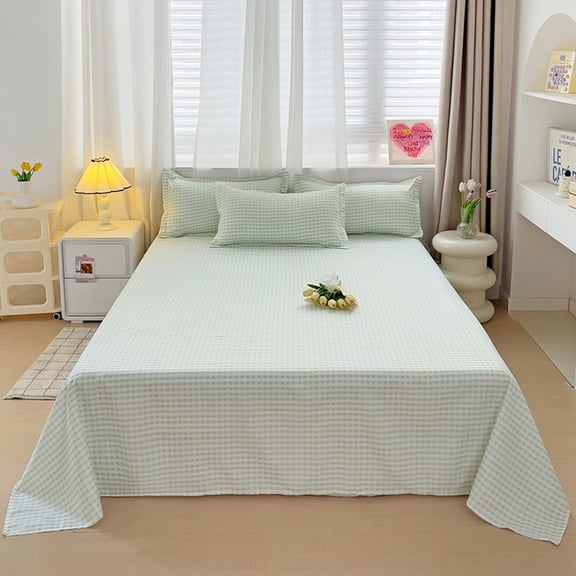 GFHFHITJ Comfortable Solid Color Bed Sheets, Water Resistant Leak Proof Mattress Protector, Stain Resistant & Easy to Maintain Flat Sheet