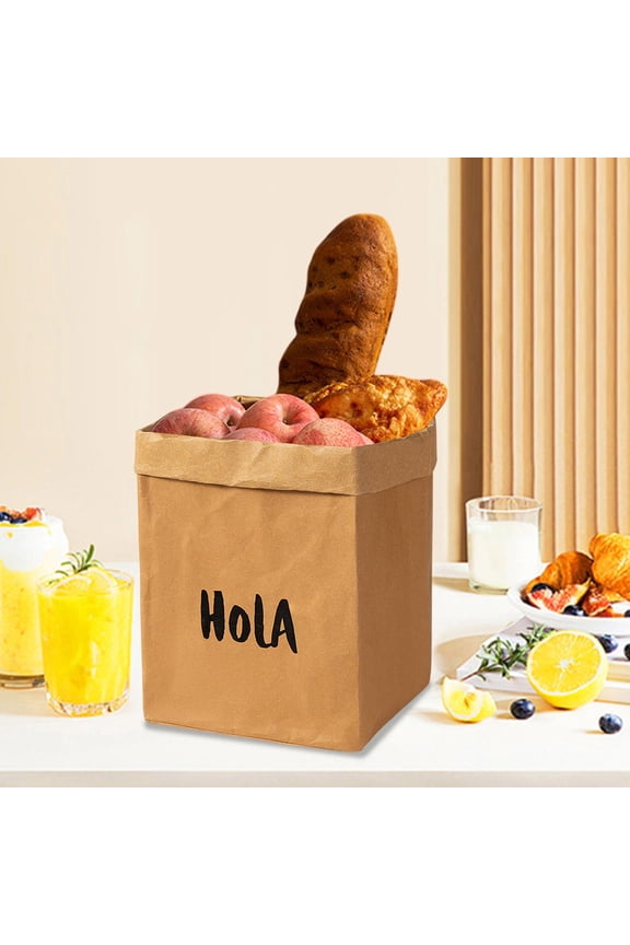 Craft Paper Bag, Large Capacity Kraft Kitchen Storage Bag Washable Paper Grocery Bags for Storage, Shopping