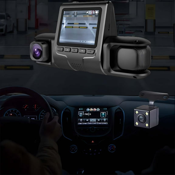 GFHFHITJ Dash Cam Front and Inside 1080P FHD Dash Camera for Cars wiht sInfrared Night Vis 140 Degrees Wide Parking Monitor Loop Recording APP