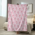 thumbnail image 1 of GFHFHITJ Fleece Throw Blanket, Valentines Day Pink Bow Blanket for Couch Cute Cozy Bowknot Blanket for Home Bed Sofa Couch Chair Valentine Gifts for Her, 1 of 5