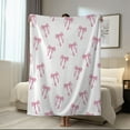 thumbnail image 1 of GFHFHITJ Fleece Throw Blanket, Valentines Day Pink Bow Blanket for Couch Cute Cozy Bowknot Blanket for Home Bed Sofa Couch Chair Valentine Gifts for Her, 1 of 5