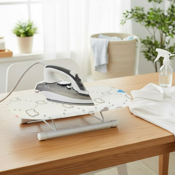 GFHFHITJ Ironing Board, Small Foldable Iron Board Portable Metal Frame Tabletop Ironing Table for Home Travel Use, Mobile Ironing Sleeve Accessories