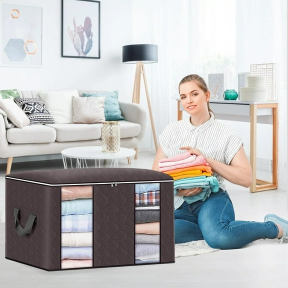 GFHFHITJ Large Clothing Storage Bags 90L Clothes Storage Bag,Foldable Clothing Storage Bags With Zippers, Clothes Bags For Storage