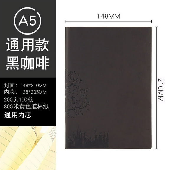 GFHFHITJ Leather Lined Journal Notebooks with 120 Gsm, Hardcover Executive Notebook, 5.25 X 8.25 Inches for Writing - Date Mark, Inner Pocket, Ribbon Mark & Elastic Closure