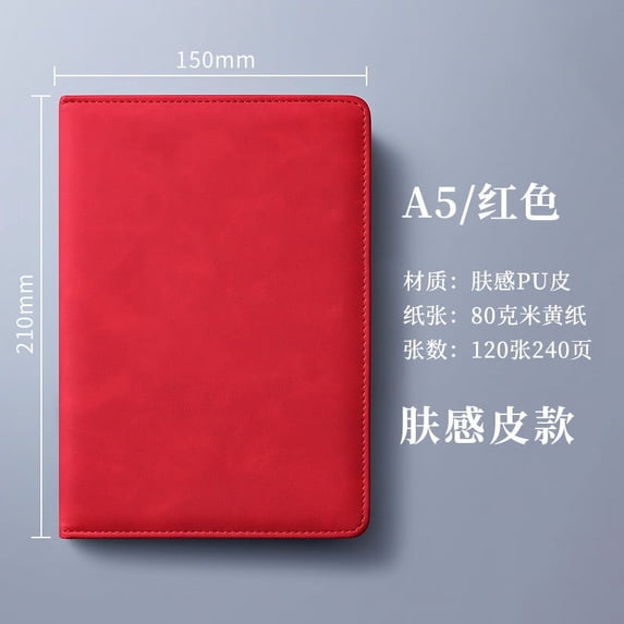GFHFHITJ Leather Lined Journal Notebooks with 120 Gsm, Hardcover Executive Notebook, 5.25 X 8.25 Inches for Writing - Date Mark, Inner Pocket, Ribbon Mark & Elastic Closure