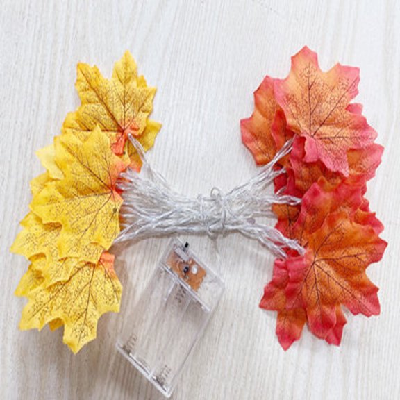 GFHFHITJ Maple Leaf String Lights Thanksgiving Decorations, Fall Garland Lights String with Incandescent bulbs for Connectable Sets Display Indoor Outdoor Fall Decor Halloween Decorations