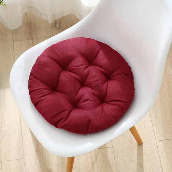 GFHFHITJ Memory Foam Seat Cushion -Slip Soft Round Stool Cushion Chair Pad 16 Inch Red