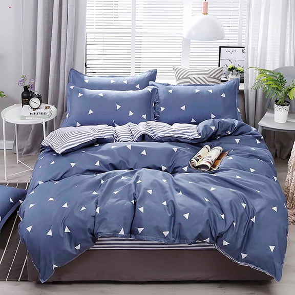 GFHFHITJ Modern Threads Printed 4-Piece Extra Soft Bedding Sheets & Pillowcase Set,Four Piece Plain Printed Soft And Breathable Bedding Set for Bed 150X200
