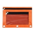 thumbnail image 1 of GFHFHITJ Pencil Pouches for 3 Ring Binder, Smooth Zipper Pencil Case Pouch, Clear Top Binder Pencil Bag for Office School College Supplies(Orange,9"*7"), 1 of 2