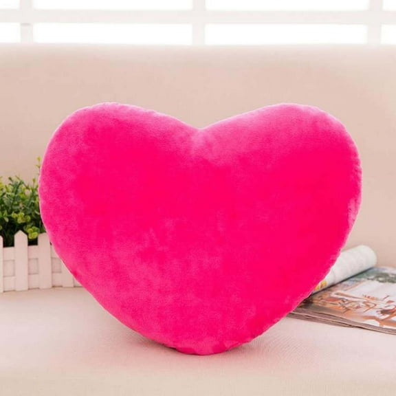 GFHFHITJ Pink Fluffy Heart Pillow Gift for Girls Kids, Shaggy Plush Faux Fur And Sherpa, Cute Soft Throw Cushion Valentines Day Decor for Mothers Day,Love Heart Shaped Throw Pillow