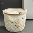 thumbnail image 1 of GFHFHITJ Plastic Laundry Basket, White - 2 Comfort Grip Handles, Sturdy & Stackable, Laundry Room Organization for Bedroom, Bathroom, 1 of 6