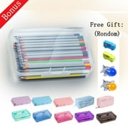 GFHFHITJ Plastic Pencil Box Large Capacity Pencil Boxes Clear Boxes with Snap-Tight Lid Stackable Design And Stylish Office Supplies Storage Organizer Box
