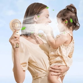 GFHFHITJ Portable Handheld Misting Fan, Rechargeable Mister Fan, Battery Operated Spray Water Mist Fan, Foldable Electric Mini Cooling Hand Fans for Beach Travel Outdoors Makeup(Royal Beige)