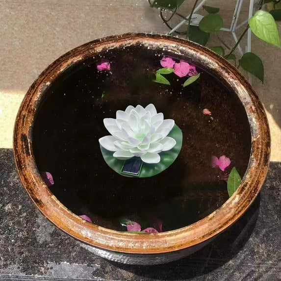 GFHFHITJ Solar Pond Lights Waterproof Led Rgb Solar Floating Lights Swimming Pool Pond Floating Night Lights Decorations (2 Pcs Lotus)