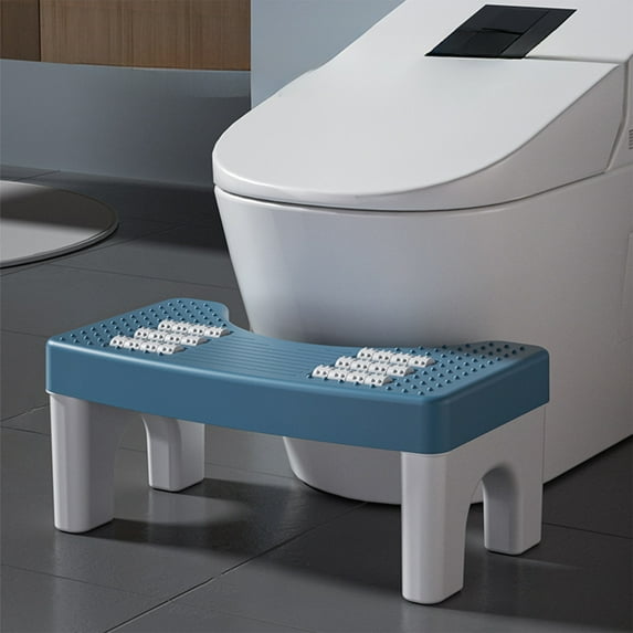 GFHFHITJ Squatty Potty, Portable Plastic Toilet Stool for Bathroom Durable Anti-Slip Poop Stool, Bathroom Potty Step StoolBlue)