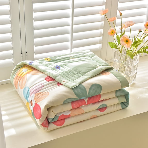GFHFHITJ Thin Comforter, Washable Summer Cooling Quilt Core, Double Layer Washed Yarn Air Conditioning Comforter, Cool Feeling Lightweight