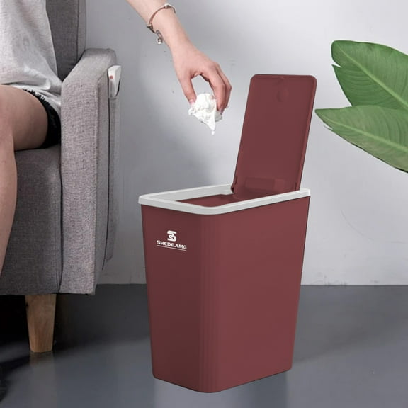 GFHFHITJ Trash&nbsp;Can,Bathroom Trash Can With Lid Garbage Can With Press Lid Plastic Wastebasket With Popup Lid For Toilet Office Bedroom Living Room