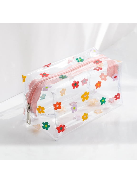 Travel Toiletry Bagfor Women,Clear Makeup Bag Clear Cosmetic Bag Small Toiletry Bag with Zipper Double Sided Travel Makeup Bag for Women Waterproof Clear Toiletry Bag(A)