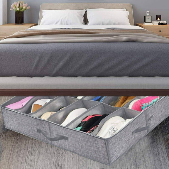 GFHFHITJ Under Bed Shoe Storage Bag Storage Box Under Bed Drawer Storage Box Non-woven Material Space Saving Foldable Design
