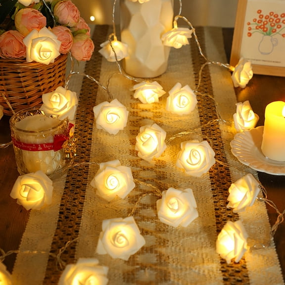 GFHFHITJ Valentines Day String Light, LED Flower String Light Battery Operated Indoor 20Ft Flower Fairy Lights for Wedding Home Party Birthday Festival Valentines Day Decor