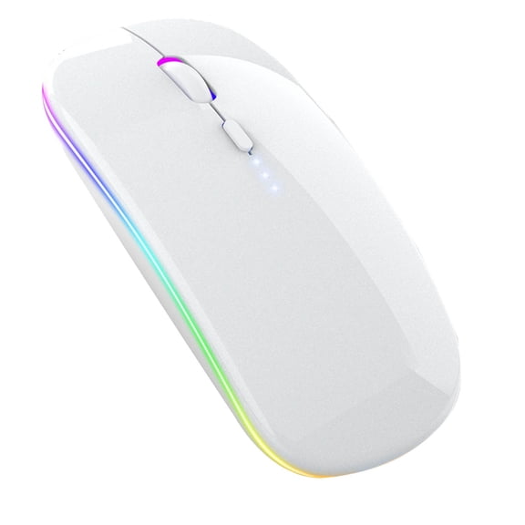 GFHFHITJ Wireless Mouse for Laptop, Chargeable Portable Silent Wireless Mouse with USB Receiver, Bluetooth Mouse for Laptop, , Book, android, PC(White)