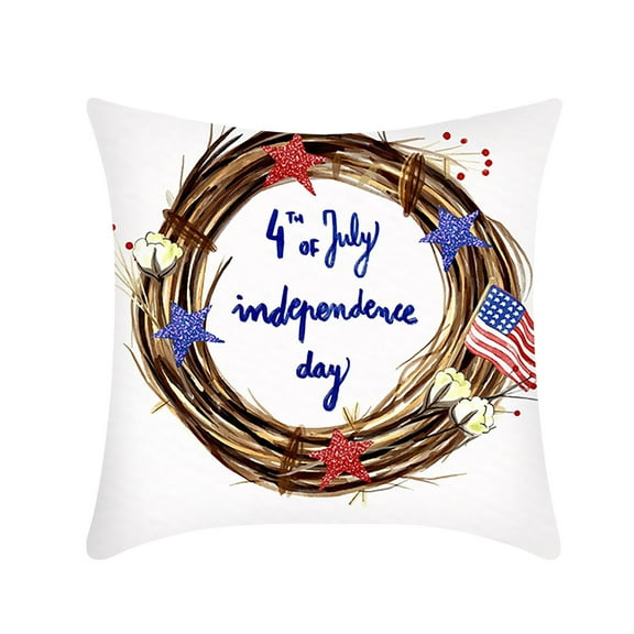 GFHFHTJ 4Th of July Decorations Pillow Covers STARSS AMERICANS Flag Patriotic Throw Pillows Outdoor Decorative Linen Memorial Day Cushion Cover Decor for Sofa Couch Bed
