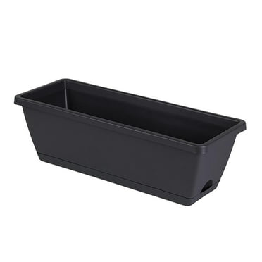 GFHFHTJ Window Box Planter, Plastic Vegetable Flower Planters Boxes Rectangular Flower Pots with Saucers for Indoor Outdoor Garden, Patio, Home Decor