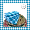 thumbnail image 1 of GFI LINEN CLUBS Cotton Gingham Check Pre-Washed Dinner Napkins 18x18Inch, 12 Pack, Color Spa Blue & White with 1 Inch Decorative Selvedge Meter Cornered Finish, 1 of 2