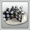 GFI LINEN CLUBS Cotton Gingham Check Pre-Washed Dinner Napkins 18X18, Pack of 12, Colour  & White with 1 Inch Decorative Selvedge Meter Cornered Finish