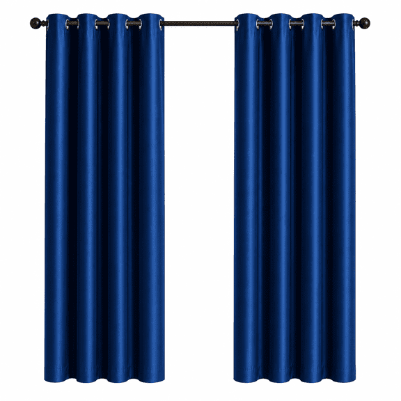 GFI LINEN CLUBS Room Darkening Triple Layer Curtains, Set of 2 Panels, 44x96 Inches, Royal Blue
