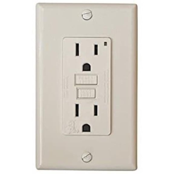 GFI Receptacle with LED Indicator Light, Black