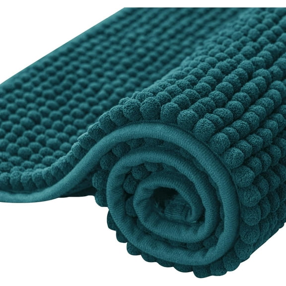 GFJASH-Bathroom Rugs, 20" x 32" Chenille Bath Rug Soft Short Plush Bath Mat Soft Shower Mat Water Absorbent Shower Mat Quick Dry Machine Washable, Teal