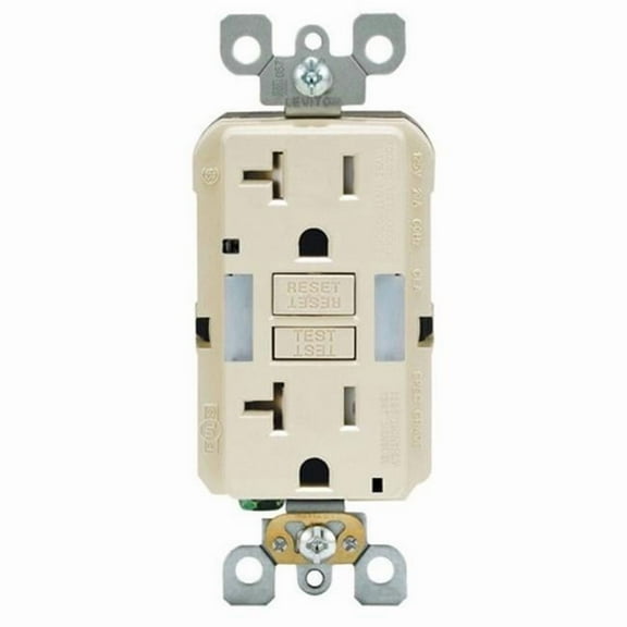 GFNL2-00T 20 amp 125 V GFCI Receptacle Light Almond