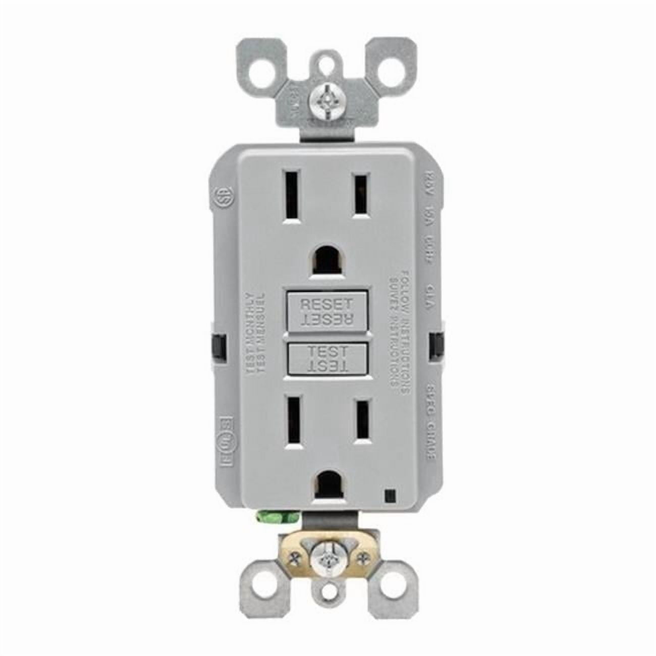 GFNT1-KGY 15 amp 125 V GFCI Receptacle  Gray