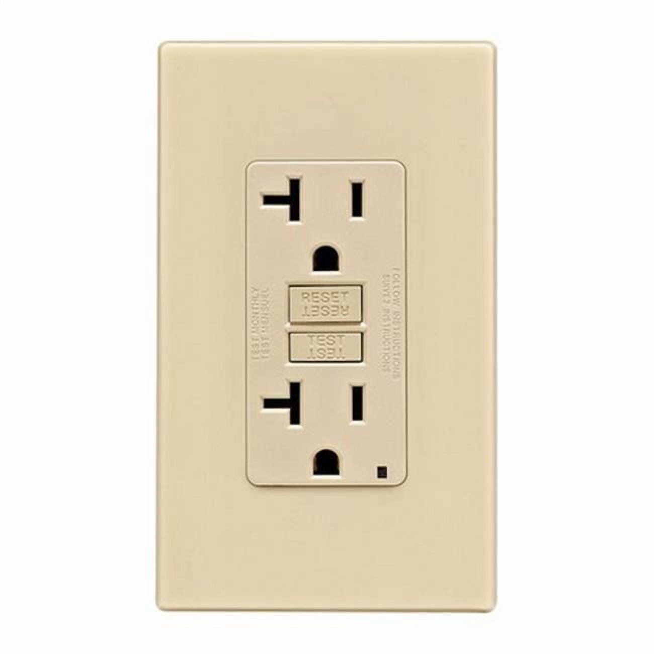 GFNT2-0PI 20 amp 125 V Screwless Wall Plate GFCI Receptacle  Ivory