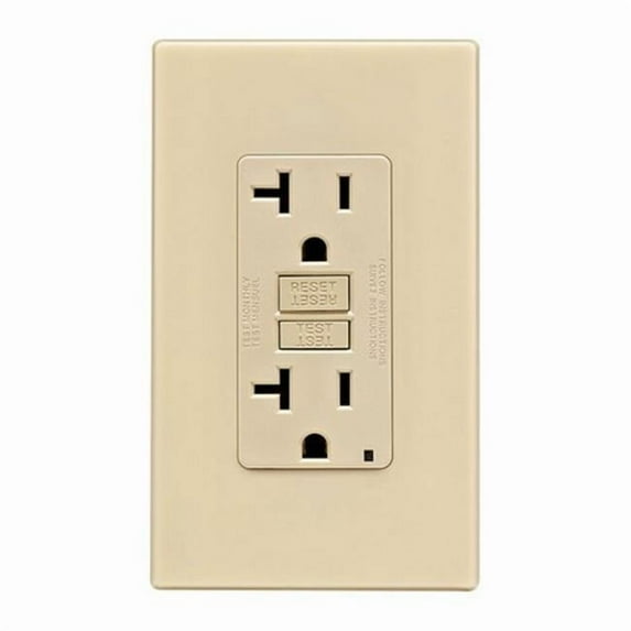 GFNT2-0PI 20 amp 125 V Screwless Wall Plate GFCI Receptacle Ivory