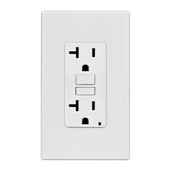GFNT2-0PW 20 amp 125 V Screwless Wall Plate GFCI Receptacle White