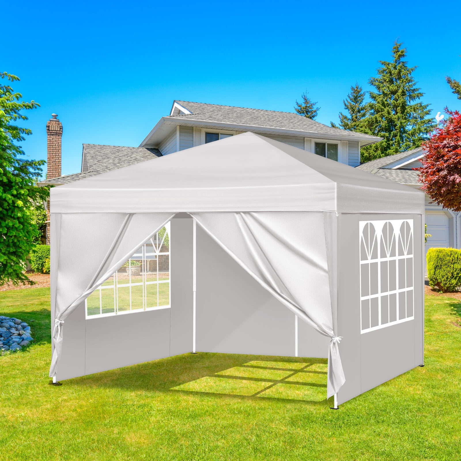 GFNXYI 10 x 10 FT EZ Pop Up Party Tent Outdoor Canopy, Folding Patio