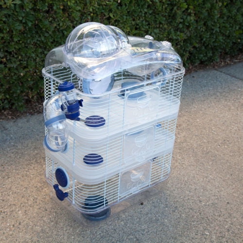 GFNXYI 4-Level Acrylic Hamster Cage for Mice and Small Pets with