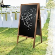 GFNXYI Rustic Magnetic A-Frame Chalkboard Sign, 40"x20" Extra Large Dual-Side Sandwich Board, Free-Standing Easel for Outdoor/Indoor Use - Weddings, Sidewalks, Events-Brown