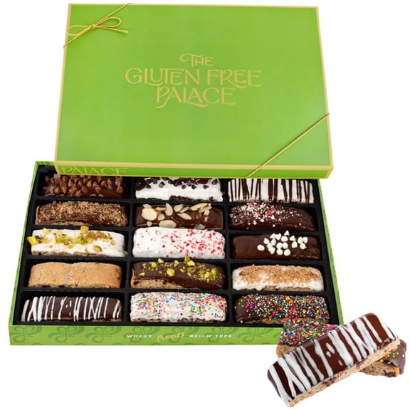 GFP Biscotti Gift Basket, Gluten Free & Dairy Free Italian Cookies, 15 Count Assorted Holiday Gourmet Treats, Kosher Ingredients