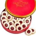 thumbnail image 1 of GLUTEN FREE PALACE Raspberry Linzer Cookie Gift Tin – Gluten Free Shortbread Sandwich Cookies, 21 Count, 16 oz, Red Reusable Holiday Gift Box, 1 of 2