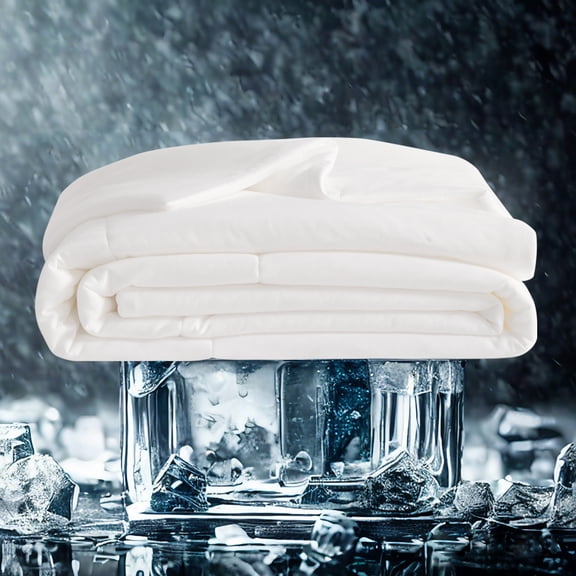 GFQ Cooling Comforter King Size, Double-Sided Japanese Cold Tech Fabric, Q-Max 0.43, Ideal for Hot Weather，Machine Washable(White)
