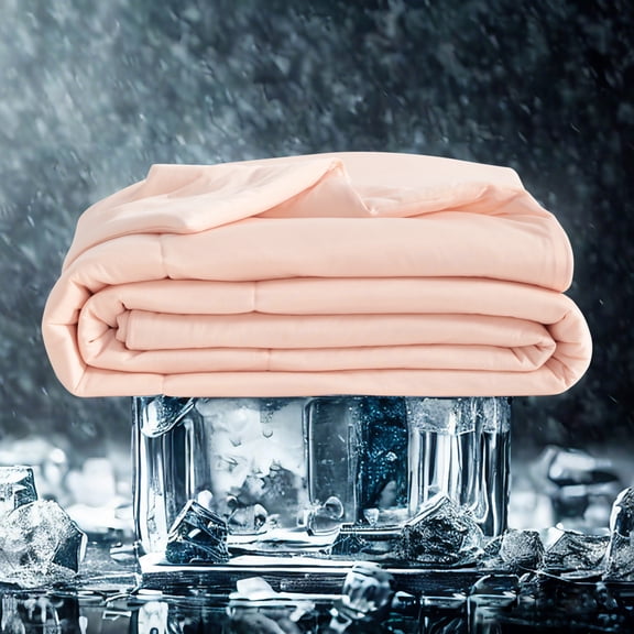 GFQ Cooling Comforter Queen Size, Double-Sided Japanese Cold Tech Fabric, Q-Max 0.43, Ideal for Hot Weather，Machine Washable (Pink)