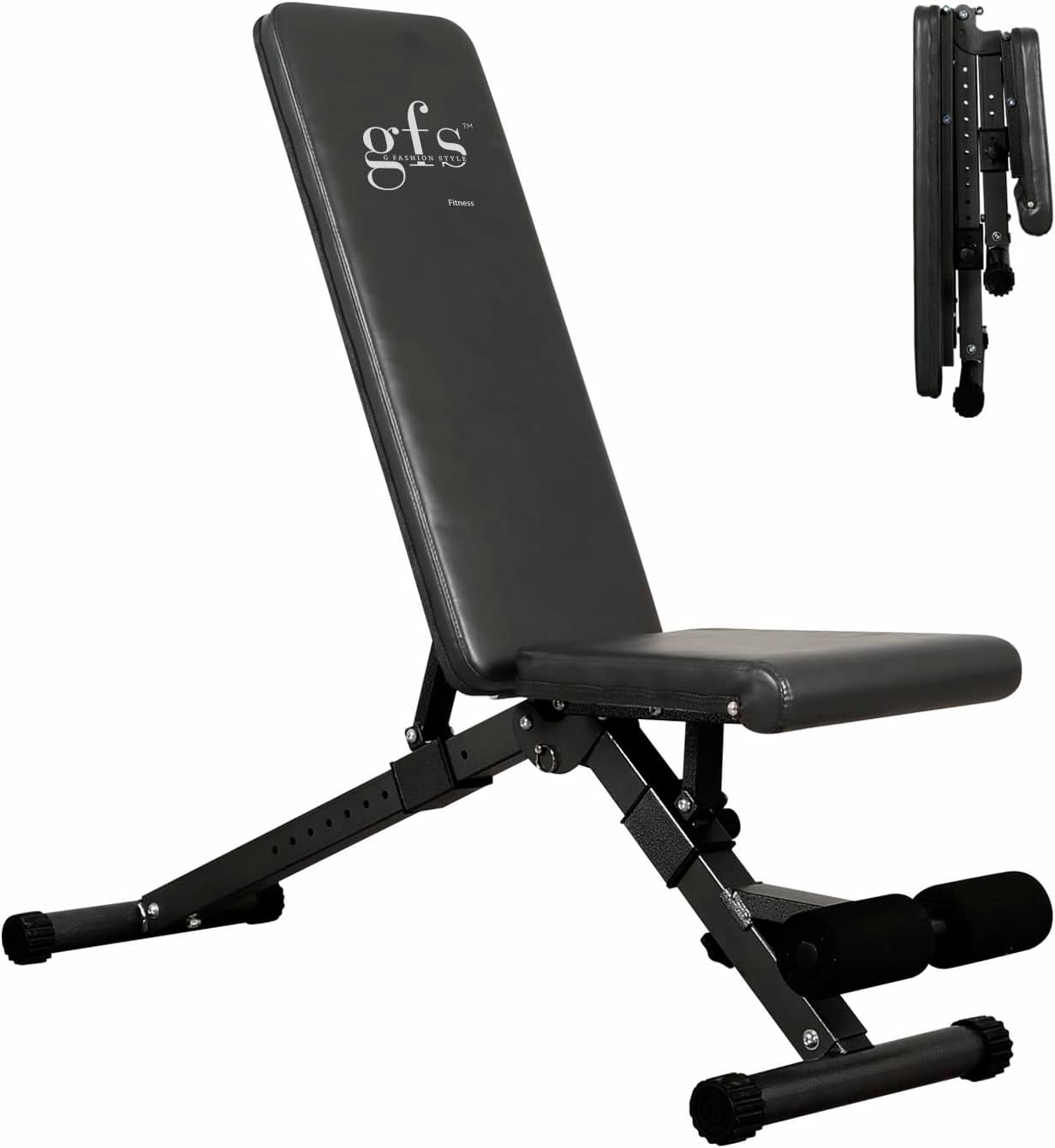 GFS Weight , 880 LBS, Adjustable Workout  Press Set Home Gym Strength Training, Removable Foot Catch for incline Flat Decline Sit Up , Full Body Fitness