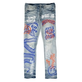 GFTD LA Los Angeles Men's Lonzo Skinny Fit Painted Skull
